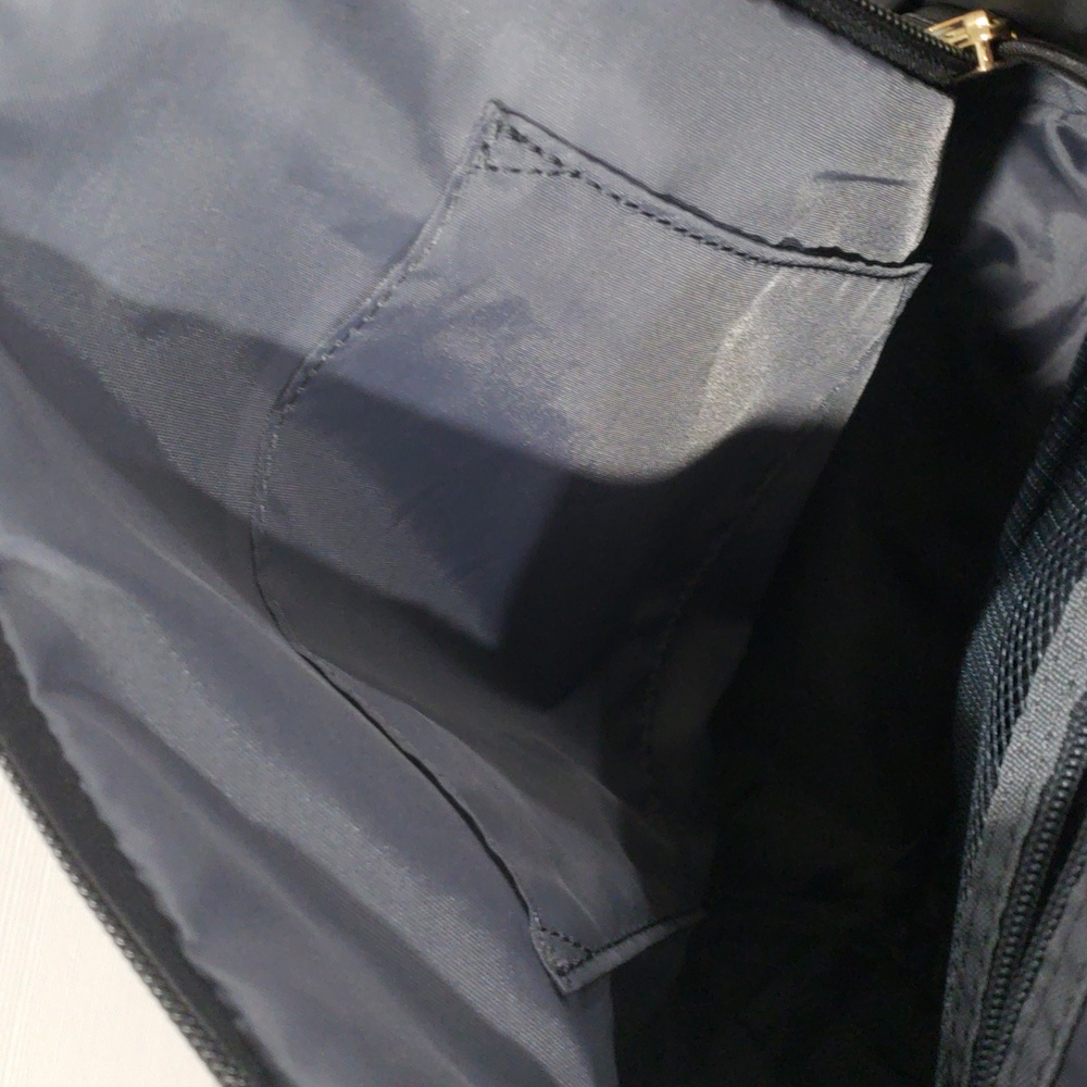 Black Nylon Daypack Backpack – Gold Zipper Accents, Lightweight Travel Bag - Picture 12 of 12